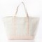 Large Classic Tote -- 18 oz. Heavyweight Durable Canvas -- Natural Canvas & Powder Pink Color